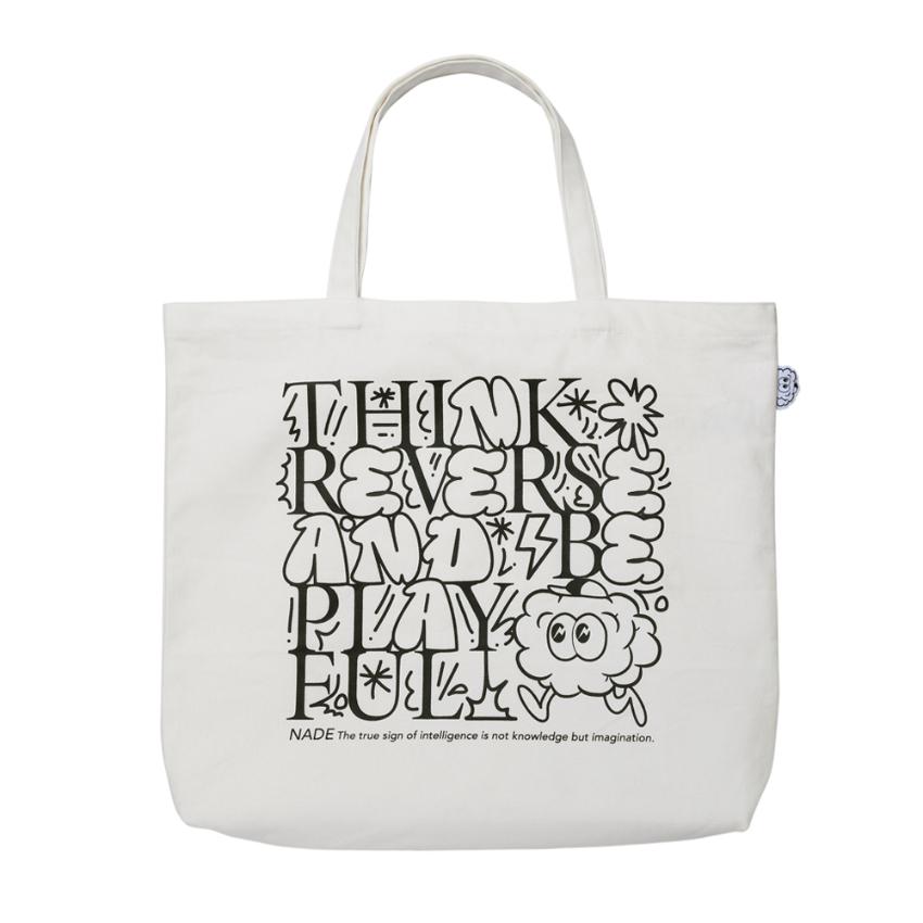 GRAFFITI STYLE PRINT TOTE BAG WITH NADE ICON 