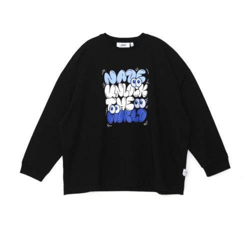 GRAFFITI STYLE PRINT OFF-SHOULDER LONG SLEEVE