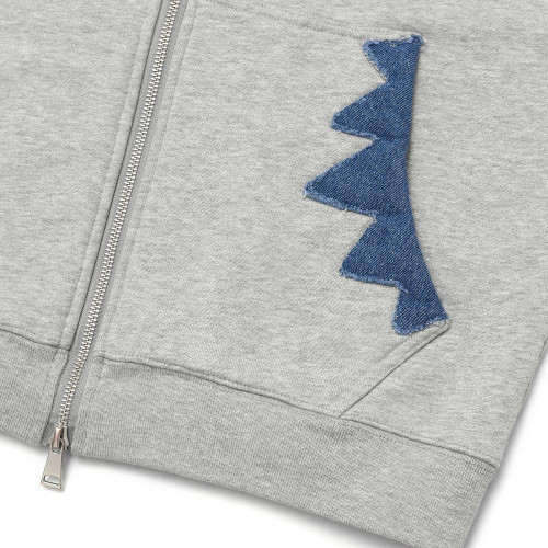NADE DENIM LIGHTNING PATCH ZIP-UP HOODIE