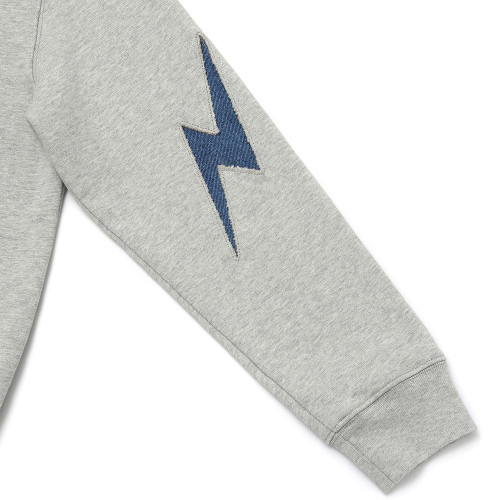 NADE DENIM LIGHTNING PATCH ZIP-UP HOODIE