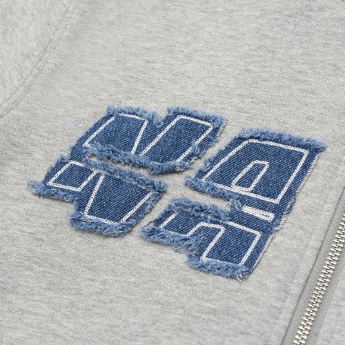 NADE DENIM LIGHTNING PATCH ZIP-UP HOODIE