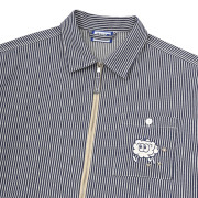 NADE STRIPED HICKORY ZIP SHIRT