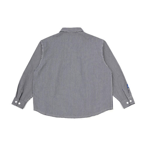 NADE STRIPED HICKORY ZIP SHIRT