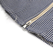 NADE STRIPED HICKORY ZIP SHIRT