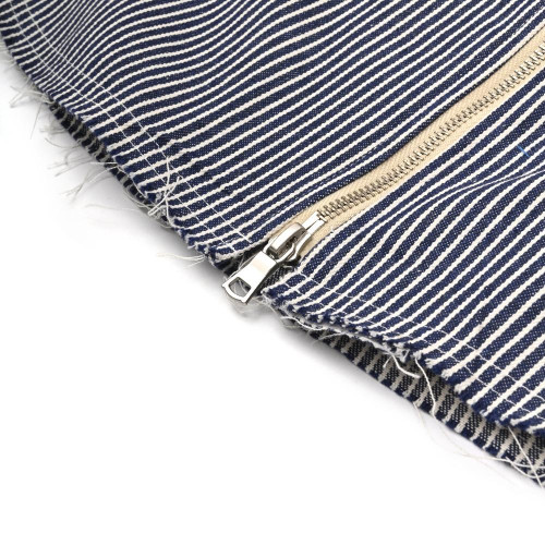 NADE STRIPED HICKORY ZIP SHIRT