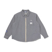 NADE STRIPED HICKORY ZIP SHIRT